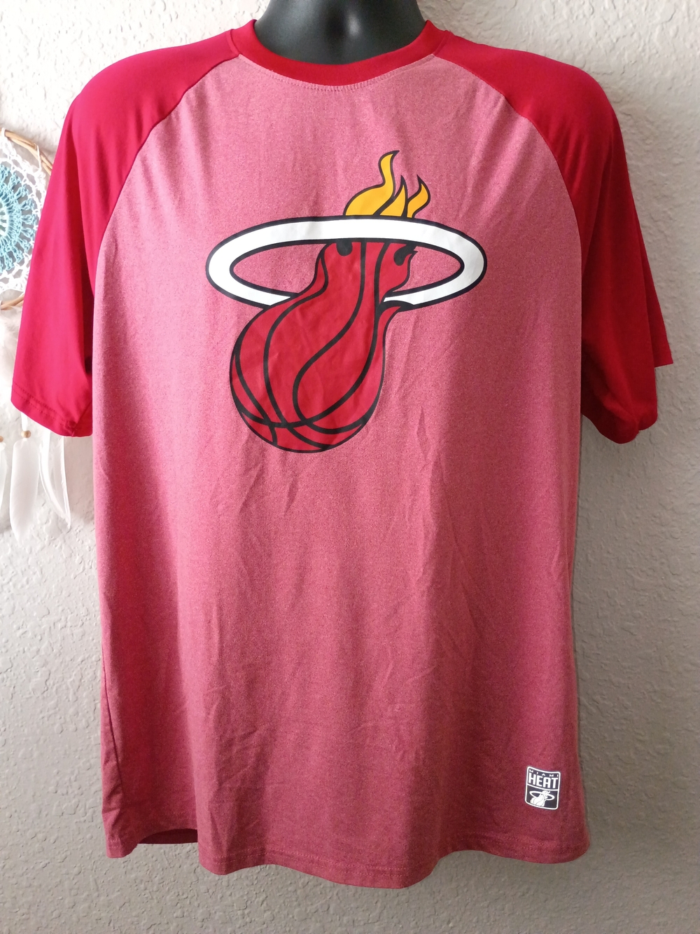 NBA Miami Heat Red Raglan Logo Tee